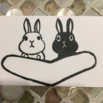 【march.lemon】様専用うさぎ2匹メッセージ消しゴムはんこ