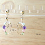 14kgf＊天然石ピアス＊ColorHearts ～jewel～＊