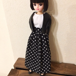 （３着限定）ドットスカート、リカちゃん用