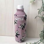  [再販] パンダ柄500mlペットボトルカバー・ピンク