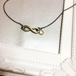∞チャームのシンプルネックレス／アンティークゴールド