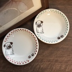 パグと小模様の小皿♪