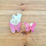 【再販】ピンクバタフライ イヤークリップset