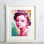 油絵フレーム付き -花冠の少女- モチーフ付き-