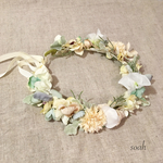 antique blue &  purple 花かんむり（wide）キッズ・ベビー ラッピング無料