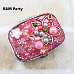 満開 桜 柄の鏡付きピルケース/和/アクセサリーケース
