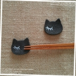 ウィンク黒ねこ☆箸置き２つセット