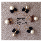 大人かわいいリボンピアス・イヤリング【パール10mm】
