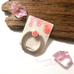 再販×21＊”MELTING” ピンクグレープフルーツのスマホリング／キーパー／リングスタンド