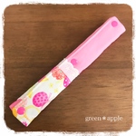  水筒肩ひもカバー＊リボンちょうちょ×ピンクチェック