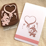 こじかちゃんのハート♡風船☆消しゴムはんこ
