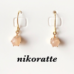 オレンジムーンストーン♡ピアス／イヤリング