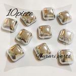 【SALE】【♡×300】シルバー*四角 メタル カボション