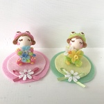 Hさま専用  早春のカエルちゃんと、コロリン仲良し雛