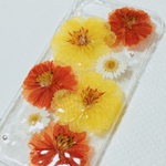 大人カラーのコスモス。押し花スマホケース☆全機種対応☆