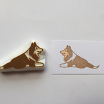 「 伏せ＆横向きver. 」 犬（シェルティ）のはんこ♪