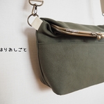 帆布がまぐち2wayショルダーバッグ　海松-Olive Green-