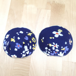 ずれにくい♪花柄母乳パッド（ネイビー×ブルー）