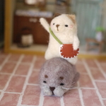 羊毛フェルト 猫とアザラシ①