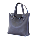 在庫限　本革 トートバッグ 大 紺色　Dark blue leather tote bag  
