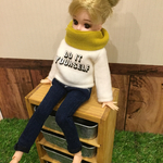 リカちゃん服 スキニーロールアップパンツ