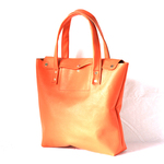 在庫限　本革トートバッグ 中　オレンジ　Orange leather  tote bag 