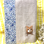 リネン柄ブックカバー♡芝犬