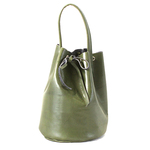 本革バケットバッグ　国産 緑色　Bucket bag moss green leather 