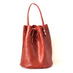 本革バケットバッグ 赤　Bucket bag red leather 