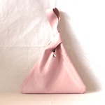 本革 三角ポーチ ピンク  Leather Mt. Fuji pouch pink