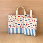 【yuki...様ご注文品】入園グッズ（リボン生成×ストライプ　水色）