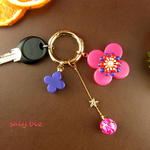 saly☆かわいいー！お花のきせかえキーホルダー