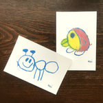 ほっこりかわいいＫｅｉちゃんイラストポストカード 『ありんこ』『ペンギン』