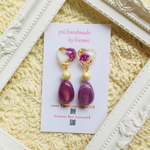 パープル×ホワイト ピアス【イヤリング】
