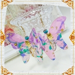 🦋✨マーブル蝶々ピアス✨スカル💀
