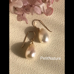 淡水パールの大粒ドロップピアス