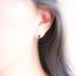 ローズカットガーネットのシンプルクラシックピアス・14KGF