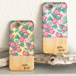 選べる2色♡名入れ♪RETRO FLOWER & WOOD ★iPhone&Android★ レトロフラワー＆ウッド  スマホケース