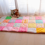 【mar…様お取り置き品 】大きな四角つなぎのパッチワーク　インテリアマット　puu016　90cm×182cm