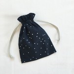 コップ袋　星の綿麻 ネイビー