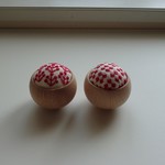 【再販】ウッドボウルのピンクッション（赤い花）