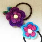 ♪感謝セール♪送料無料♪　ニットのお花のヘアゴム Aセット