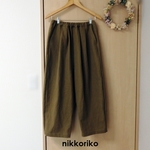 《SALE》ボールパンツ　リネンコットンツイル　ゴールドブラウン（閂止め赤）