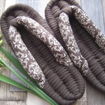 布ぞうり：sei-doramiさま御予約品＊Khaki24cm/brown ダマスク
