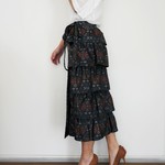 着物巻きスカート 「段々フリル」 草花