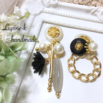 No.8:アシメ＊アンティークボタンピアスorイヤリング♡