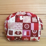 市松柄のポーチ(小・赤)