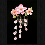 桜の髪飾り。つまみ細工。
