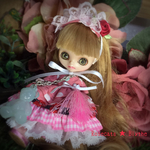 プチブライス 水玉ピンクドレスセット