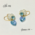 ブルービジュー×スワロフスキーのダブルハートピアス❤︎【再販】